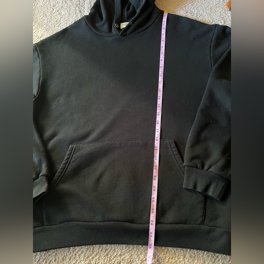 CELINE Paris Black Loose Hoodie in Cotton Fleece size Small Sweatshirt - Picture 10 of 10